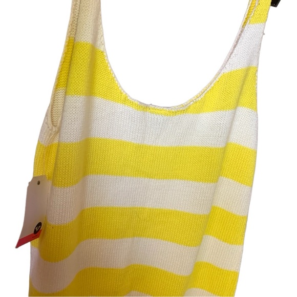 NWT Roxy Women's Sunrise Club Strappy Tank Top Yellow/White Stripes Size Large - Picture 4 of 4